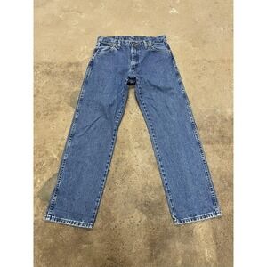 Wrangler 13MWZ Jeans Mens 32x30 Medium Wash Blue Regular Straight Leg Zip Fly